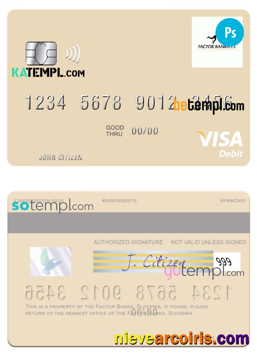 Slovenia Factor Banka visa debit card